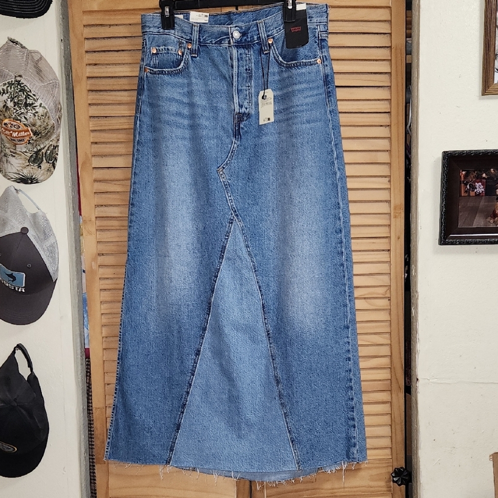 Levi's Blue Denim Maxi Skirt